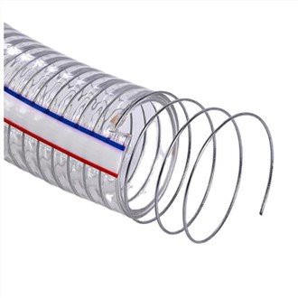 Ar tērauda stiepli pastiprināta PVC šļūtene
